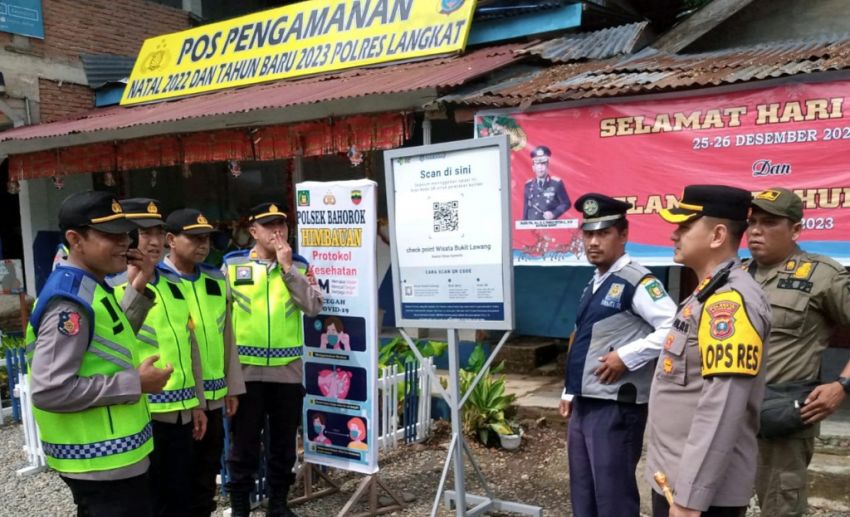 Pastikan Lokasi Wisata Aman, Kapolres Langkat Cek Pos PAM