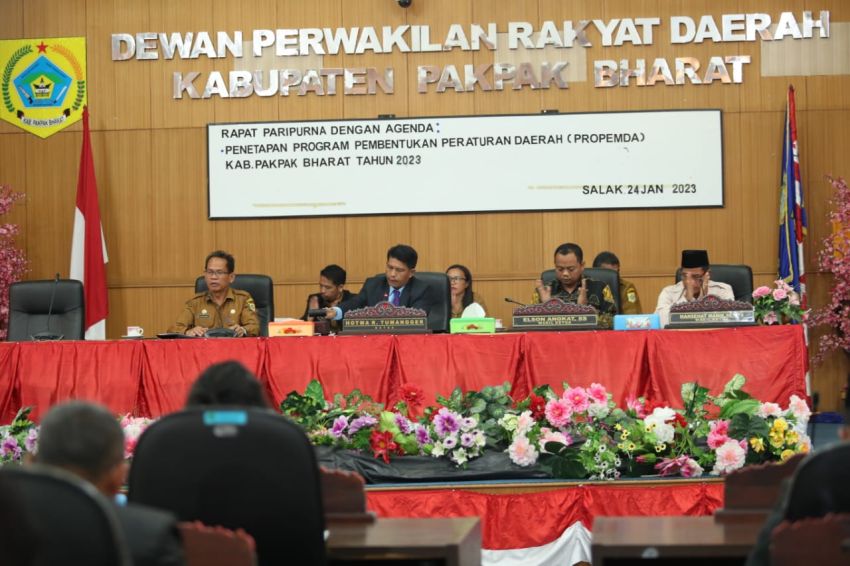 DPRD Pakpak Bharat Gelar Sidang Paripurna Untuk Penetapan Propemda Tahun 2023