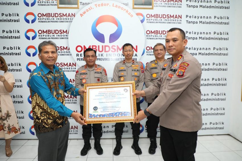 Polres Tanah Karo Raih Pengharagaan Ombusdman RI