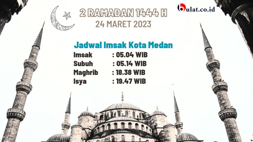 Jadwal Imsak dan Berbuka Puasa Kota Medan, 2 Ramadan 1444 H/24 Maret 2023