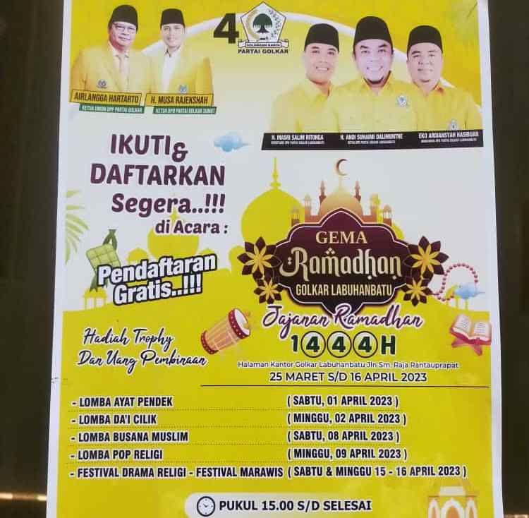 Gema Ramadhan Golkar Labuhanbatu Sediakan Stand Gratis Untuk Masyarakat