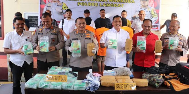 20 Kg Sabu Berhasil Diamankan Polres Langkat, Dua Tersangka Diringkus Dari Lokasi Berbeda