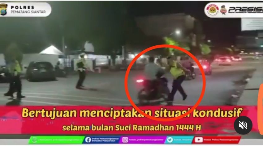 Polisi Nyaris Ditabrak Pemotor Saat Gelar Razia Balap Liar di Siantar