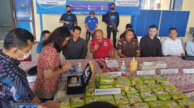 BNN Sumut Gagalkan Pengiriman 36 Kg Sabu Asal Malaysia