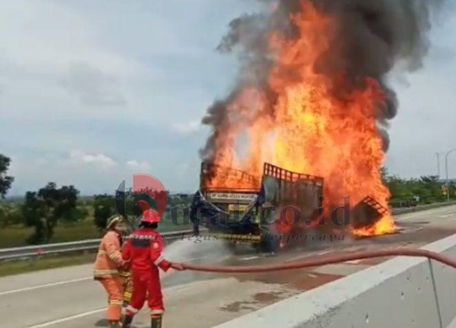 Truk Bermuatan Bahan Kimia Tabrakan, 3 Orang Tebakar