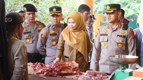 Takut Daging Ilegal Dimusnahkan Bea Cukai Beredar, Polisi Sisir Pasar di Bengkalis