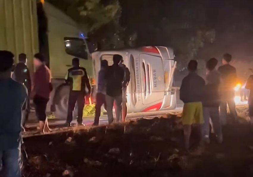 16 Orang Terluka Saat Bus Penumpang Terbalik di Labuhanbatu Utara