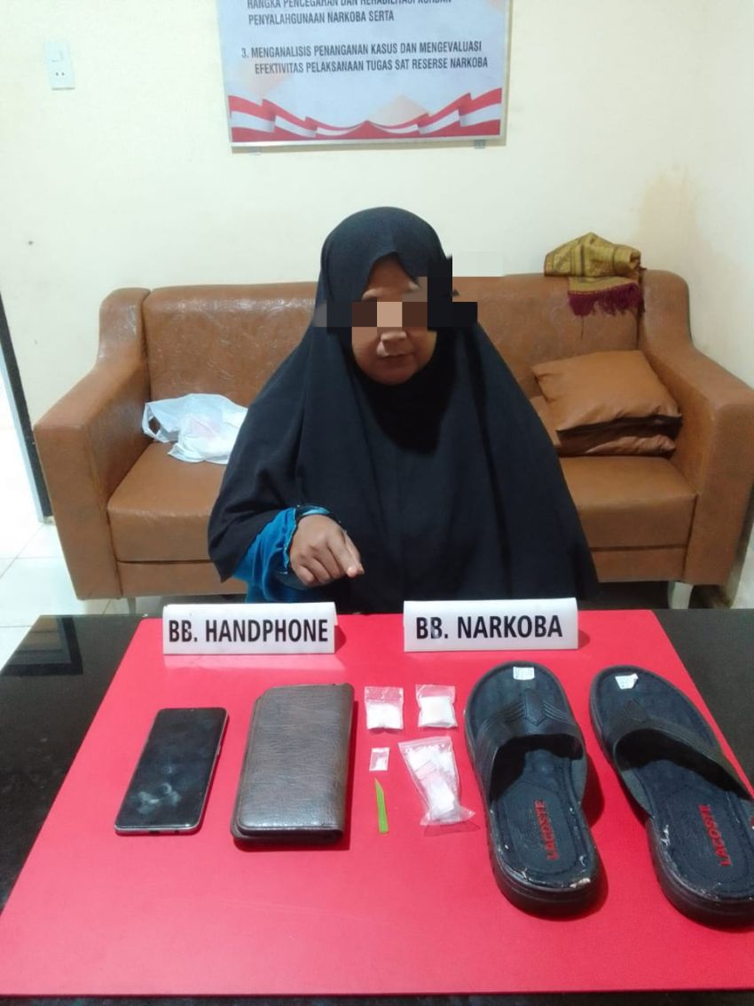 Nyambi Jual Narkoba, Seorang IRT di Kabupaten Kampar Riau Ditangkap Polisi