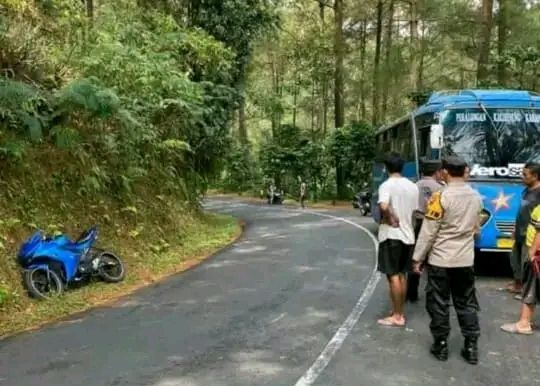 Seorang Pengendara Sepeda Motor Tewas  Setalah Menghantam Bus di Pekalongan