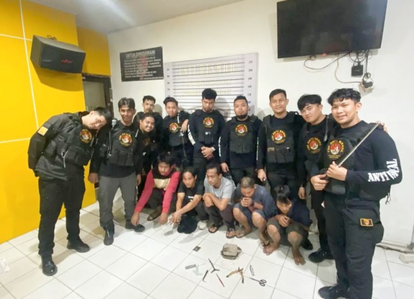 Lima Pria Diamankan Tim Tawon Polrestabes Medan, Ditemukan Pisau, Gunting dan Kunci T