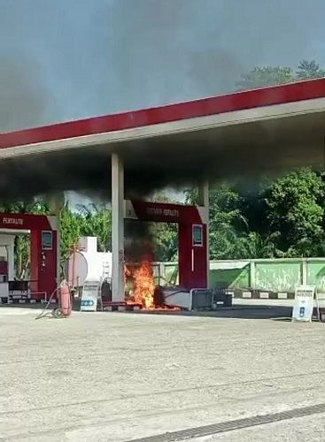 Mesin Pengisian BBM Terbakar di Aceh Barat Daya