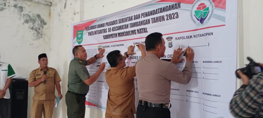 28 Cakades Tambangan Tandatangani Pakta Integritas Pilkades Damai