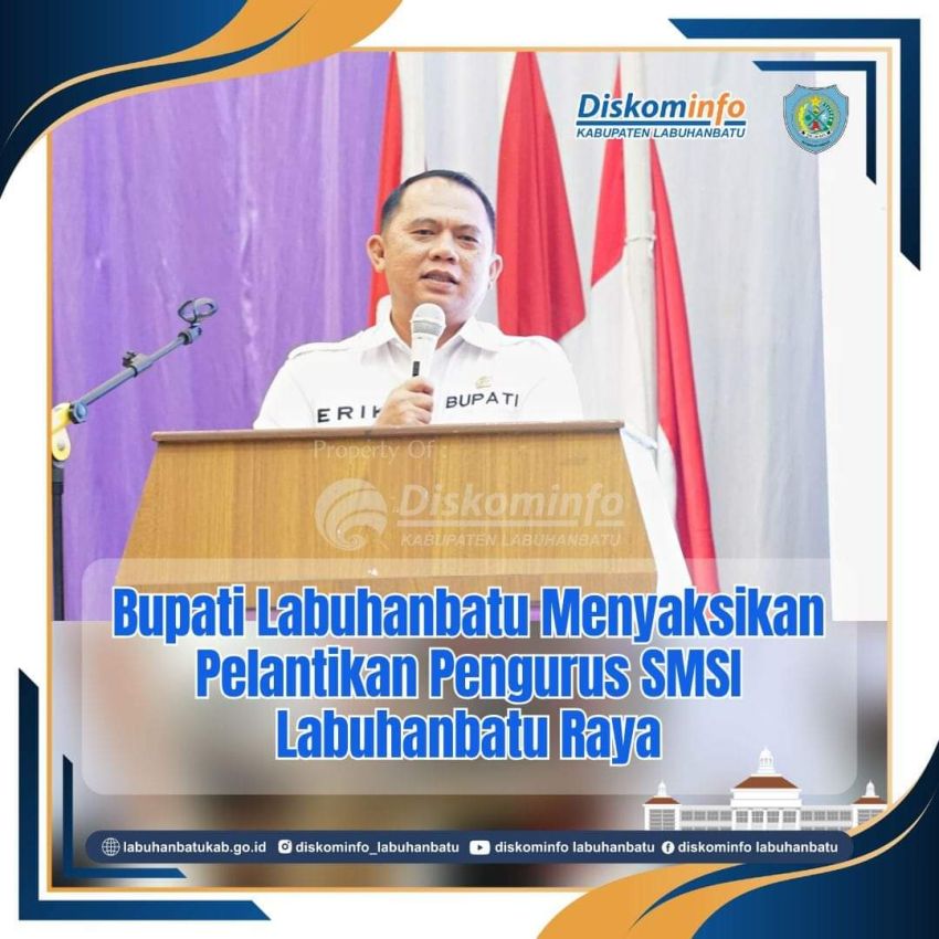 Hadiri Pelantikan SMSI, Bupati Ajak Pengurus Bergandeng Tangan Bangun Labuhanbatu Raya