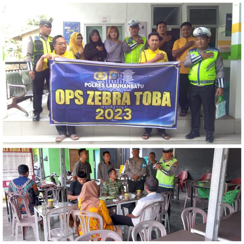 Sat Lantas Polres Labuhanbatu Penyuluhan Keliling, Sampaikan 8 Prioritas Sasaran Ops Zebra Toba 2023