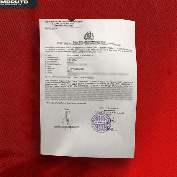 Madura United Lapor Polisi Gegara Media Officer Dikeroyok Usai Laga Lawan PSS