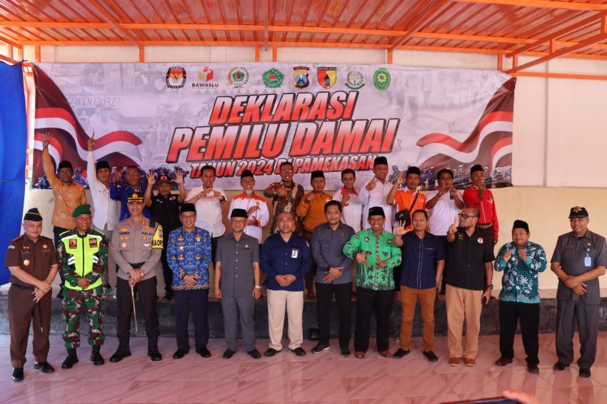 Polres Pamekasan Deklarasi Pemilu Damai 2024, Para Ketua DPD Partai Tanda Tangani Ini