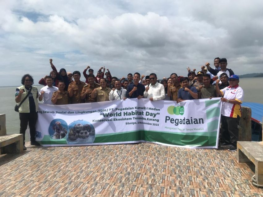 World Habitat Day 2023, Pegadaian Kanwil I Medan Bantu Konservasi Terumbu Karang di Sibolga