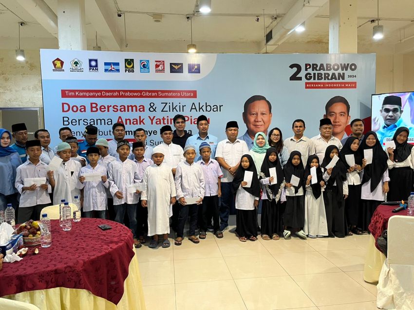 TKD Prabowo-Gibran Sumut Gelar Doa dan Dzikir Bersama Anak Yatim