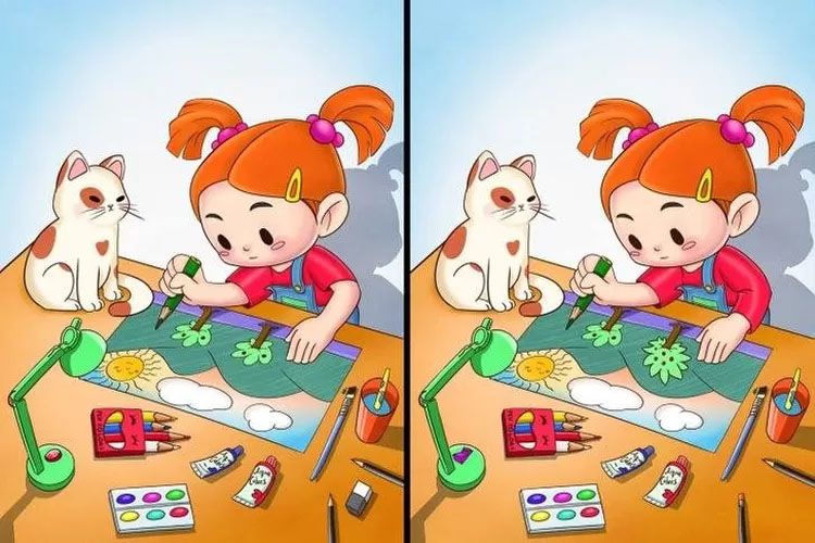 Tes IQ: Cari 5 Perbedaan Gambar Anak Melukis Ini dalam 10 Detik, Sanggup?