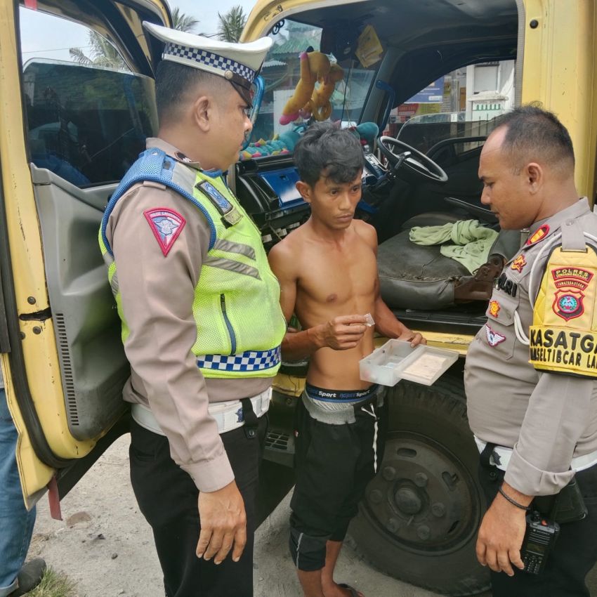 Giat Patroli dan Razia di Sergai, Supir Truk Kedapatan Bawa 'Bong' dan Plastik Bekas Sabu