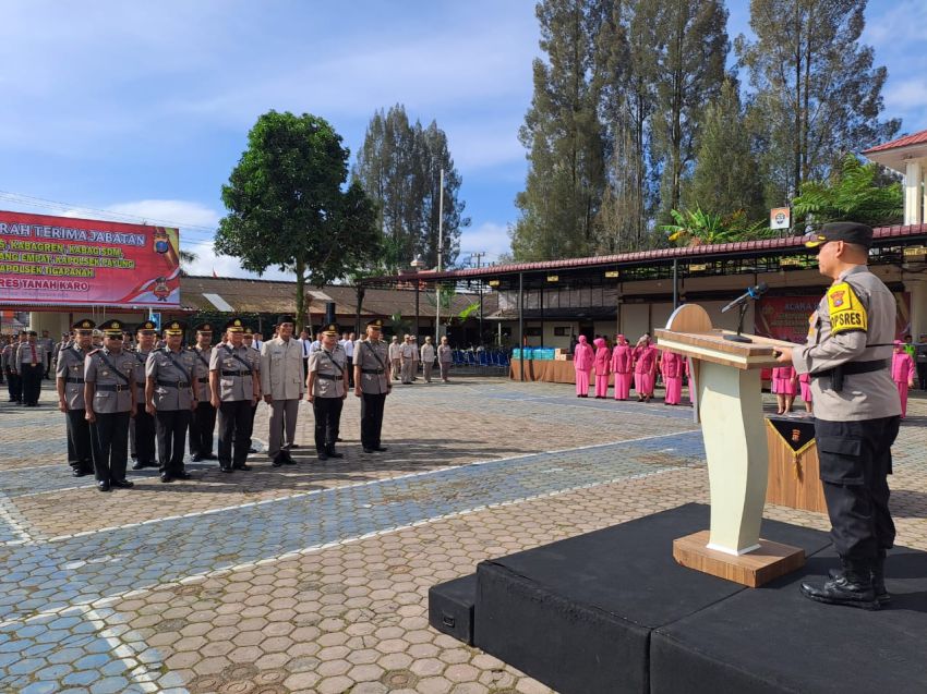 AKBP Wahyudi Rahman Pimpin Sertijab Petinggi Polres Tanah Karo