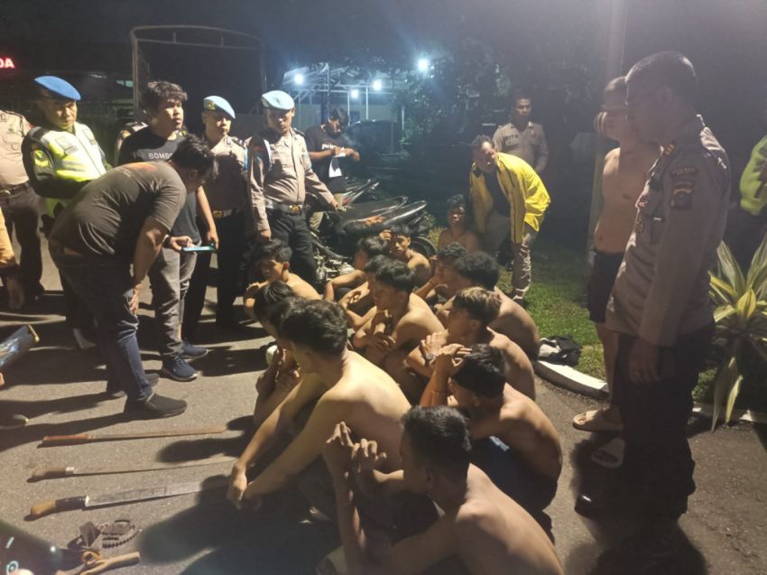 15 Remaja Diduga Geng Motor di Binjai Diamankan Warga, Berbagai Jenis Sajam Disita