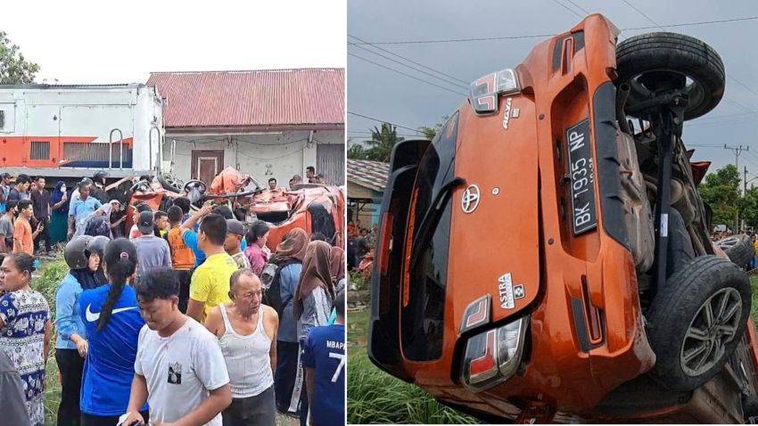 Kereta Api Tabrak Agya di Tebingtinggi, Ibu dan Anak Tewas, 2 Anak Luka Berat