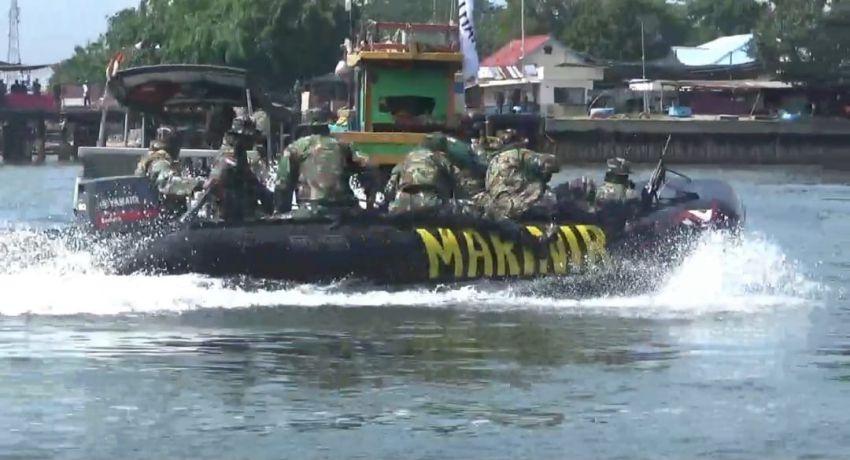 Amankan 2 Pulau Terluar, Batalyon Infanteri 8 Marinir Gelar Latihan Tempur
