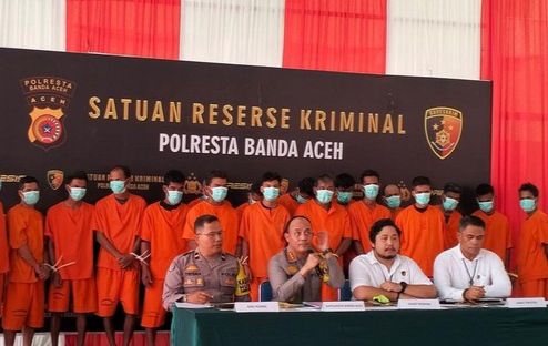 Polisi Tangkap 19 Pemain Judi Online di Warkop Banda Aceh