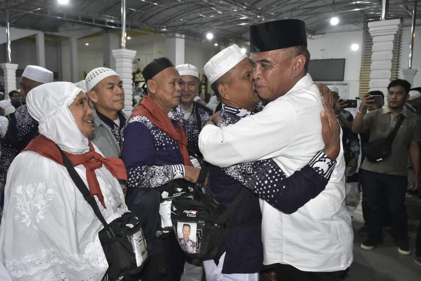 Jamaah Haji Kloter Tiga Asal Madina Tiba di Masjid Agung Nur Ala Nur
