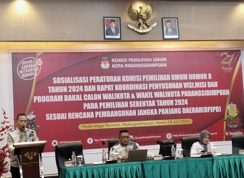 KPU Padangsidimpuan Gelar Sosialisasi Peraturan Komisi Pemilu No 8 Tahun 2024