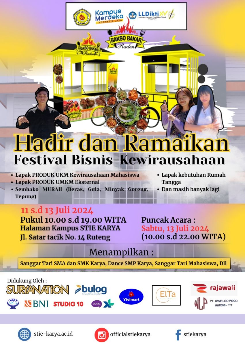Libatkan UMKM, Festival Bisnis Kewirausahaan STIE Karya Ruteng Menjadi Event Perdana