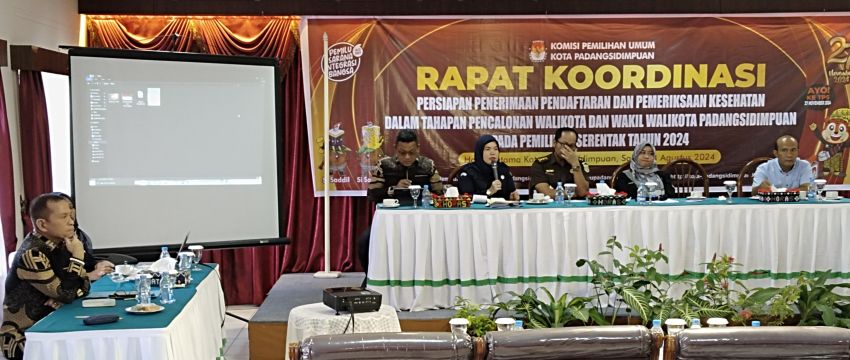 KPU Kota Padangsidimpuan Gelar Rapat Koordinasi Persiapan Penerimaan Pendaftaran Pencalonan Pilkada Serentak 2024