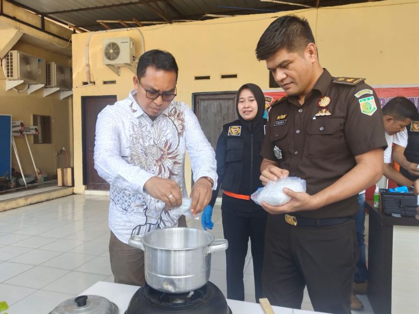 Polres Sergai Musnahkan Barang Bukti Narkotika dari 3 orang Tersangka 