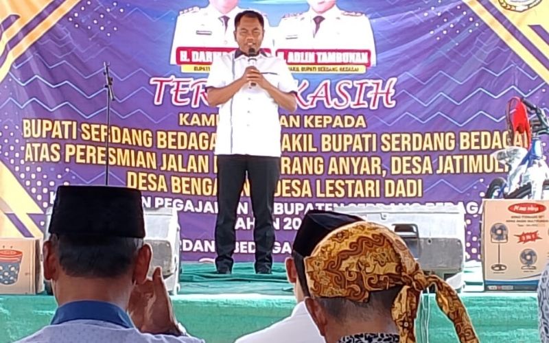 Resmikan Ruas Jalan di Pegajahan, Bupati Sergai sebut Jalan Belum Tersentuh, Akan Kami Selesaikan 