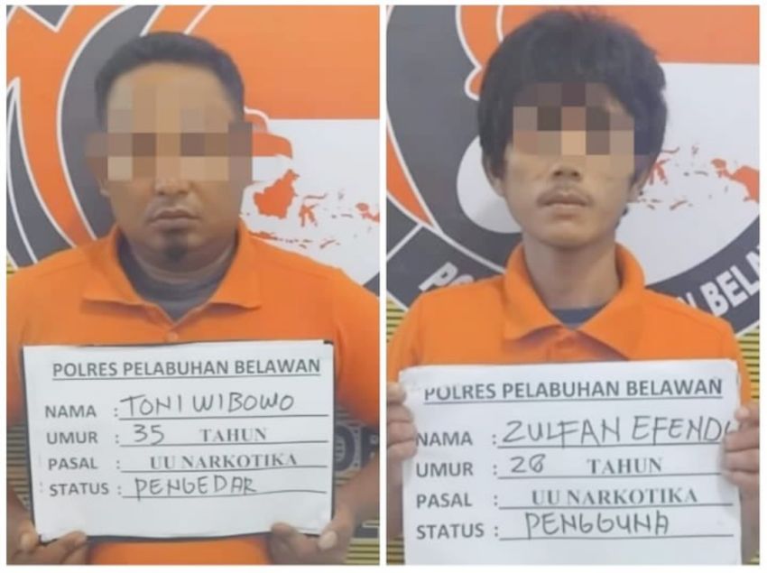 Patroli Gabungan, Polres Pelabuhan Belawan Amankan Dua Pelaku Saat Transaksi Sabu Di Kelurahan Terjun