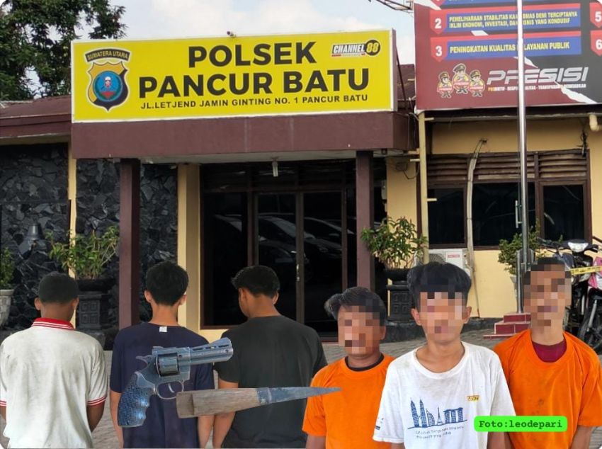 Kini 6 Terduga Begal Yang Diamankan Warga Sudah Berstatus Tersangka di Polsek Pancur Batu