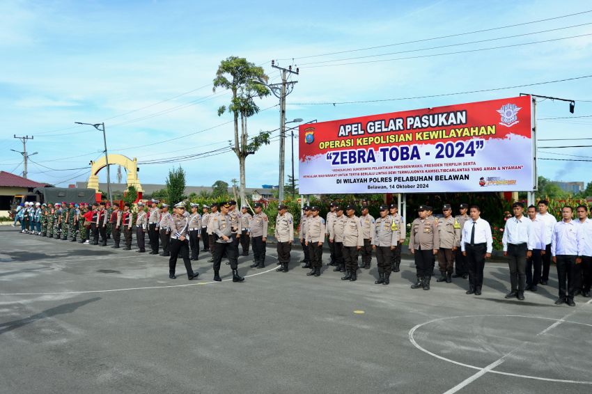 Polres Pelabuhan Belawan Gelar Apel Pasukan OPS ZEBRA TOBA 2024