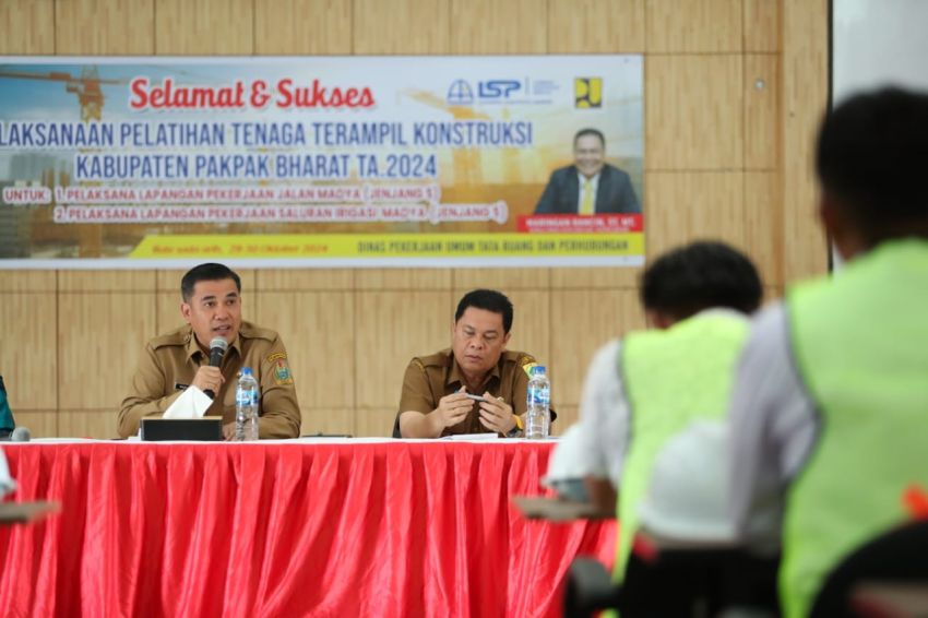 Pjs Bupati Apresiasi Pelatihan Tenaga Terampil Kontruksi Digelar Dinas PUTR Dan Hub Pakpak Bharat