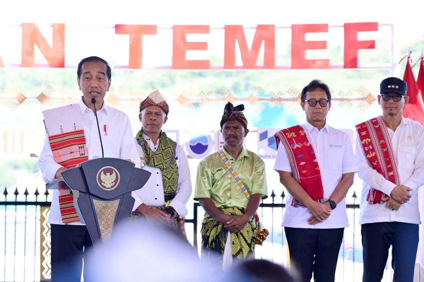 Kunker ke NTT, Presiden Jokowi didampingi Pj. Gubernur NTT Resmikan Bendungan Temef