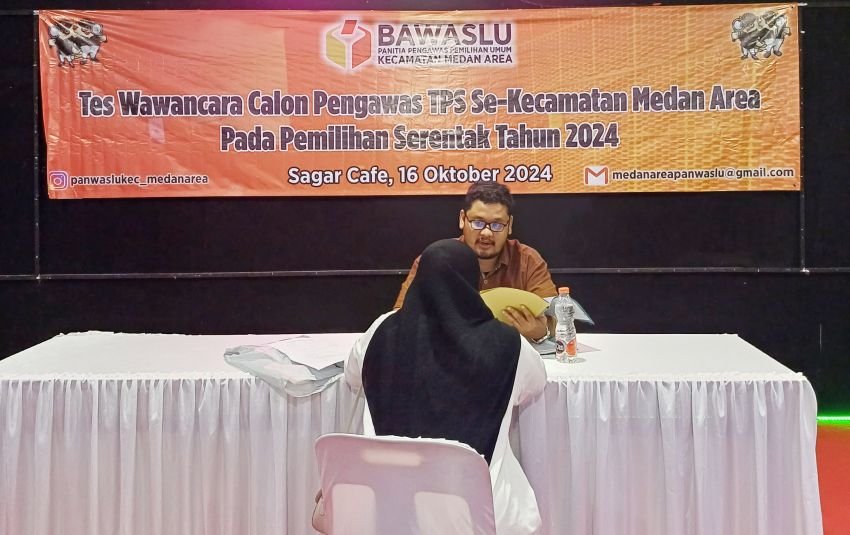 Persiapkan Pengawas di TPS, Panwascam Medan Area Lakukan Interview