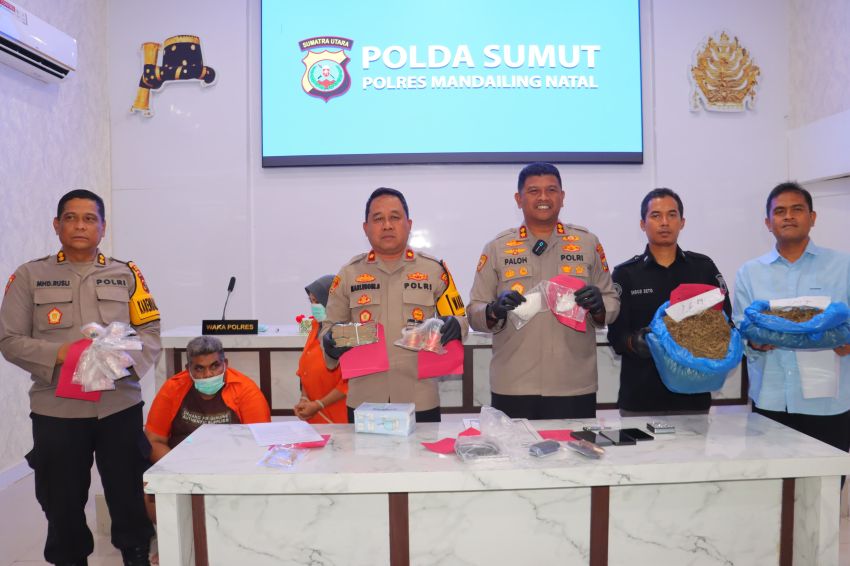 Pasutri Bandar Narkoba di Tabuyung Diamankan Polres Madina