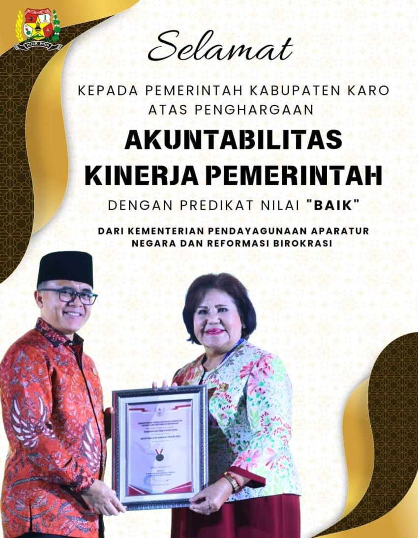 Pemkab Karo Nilai B Raih SAKIP Award