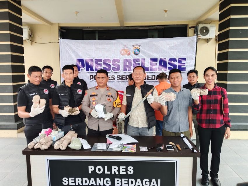 Polres Sergai Tangkap 3 Pengedar Narkotika, Terduga Pelaku Nyaris Lukai Petugas 