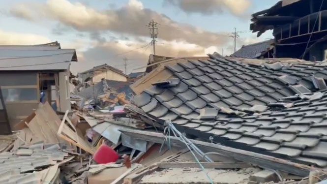 30 Bangunan Runtuh! Kebakaran Hebat Landa Ishikawa Jepang Pasca Gempa M 7,5