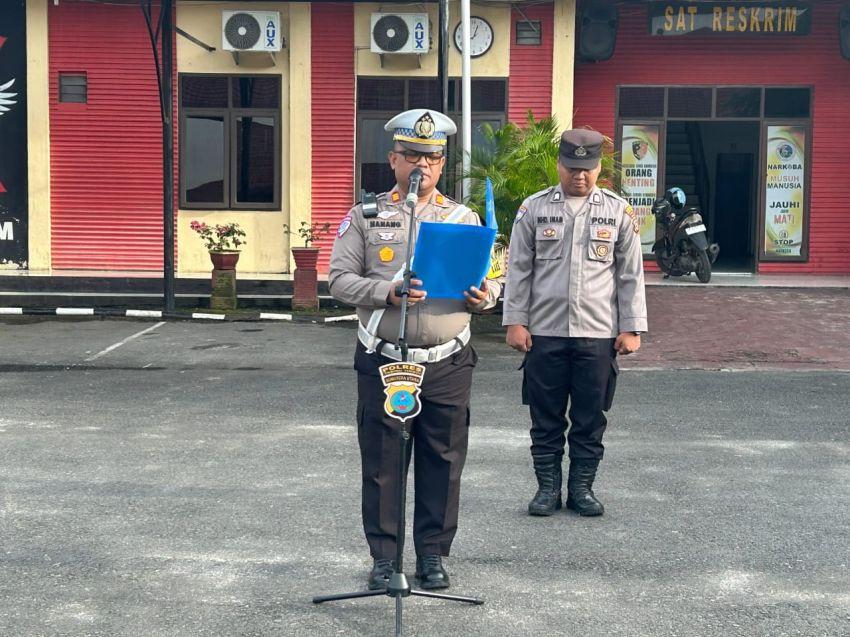 Kasat Lantas AKP Nanang Kusumo Pimpin Apel Stand By Polres Tebing Tinggi