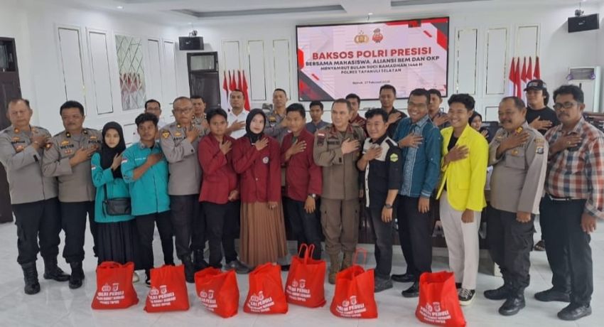 Polres Tapsel Bersama Mahasiswa dan BEM Gelar Baksos Polri Presisi