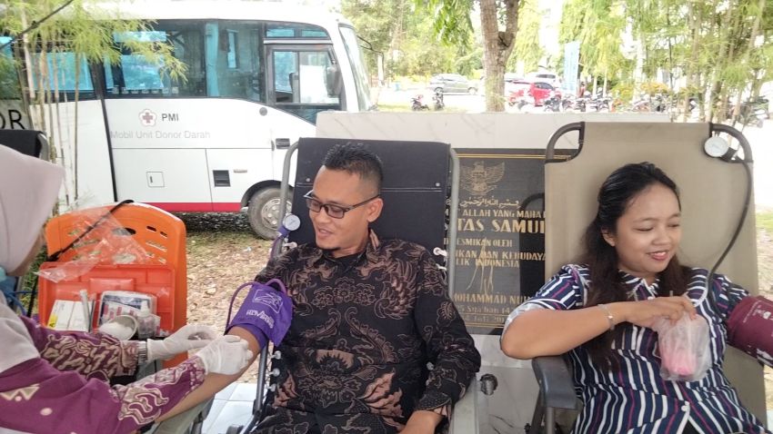 KSR-PMI Unit UNSAM Warnai Dies Natalis Universitas Samudra ke-12 dengan Aksi Donor Darah